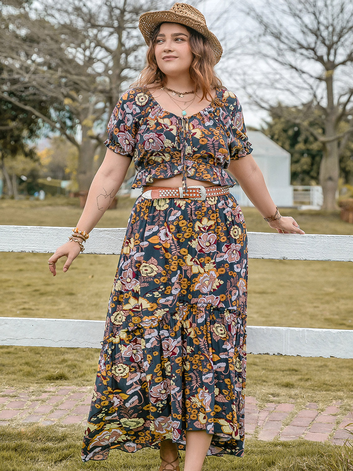 Flora Top & Skirt Set