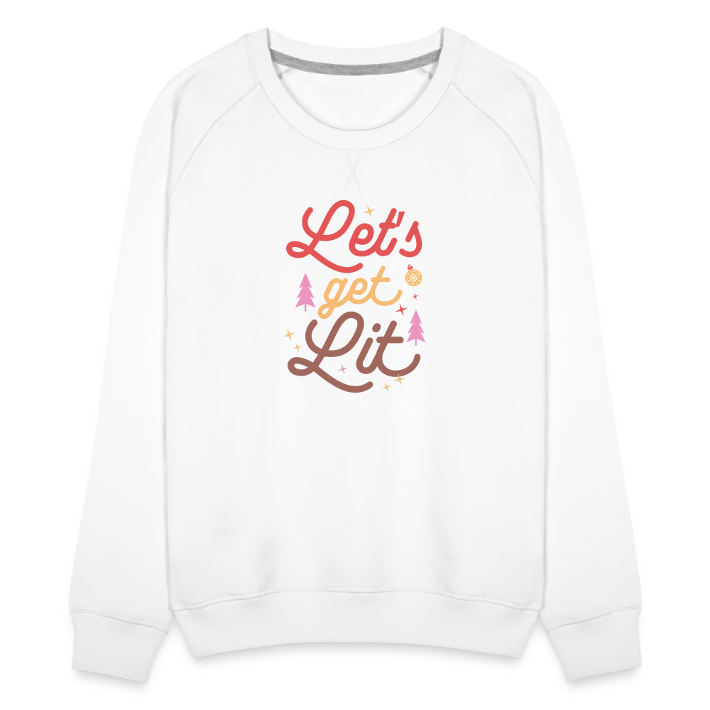 Let's Get Lit Holiday Sweatshirt - white