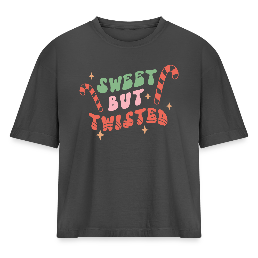 Sweet but Twisted Cropped Tee - anthracite grey