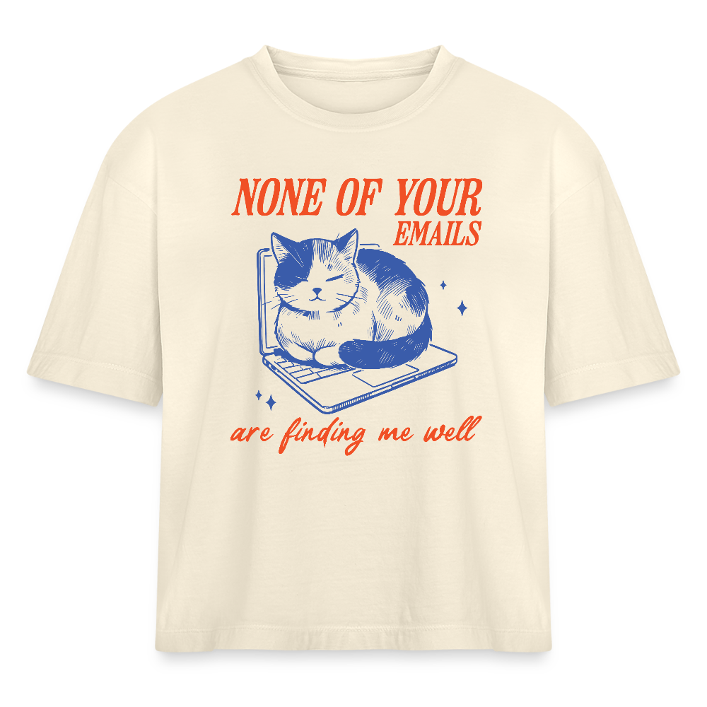 None of Your Emails Cropped Tee - ivory