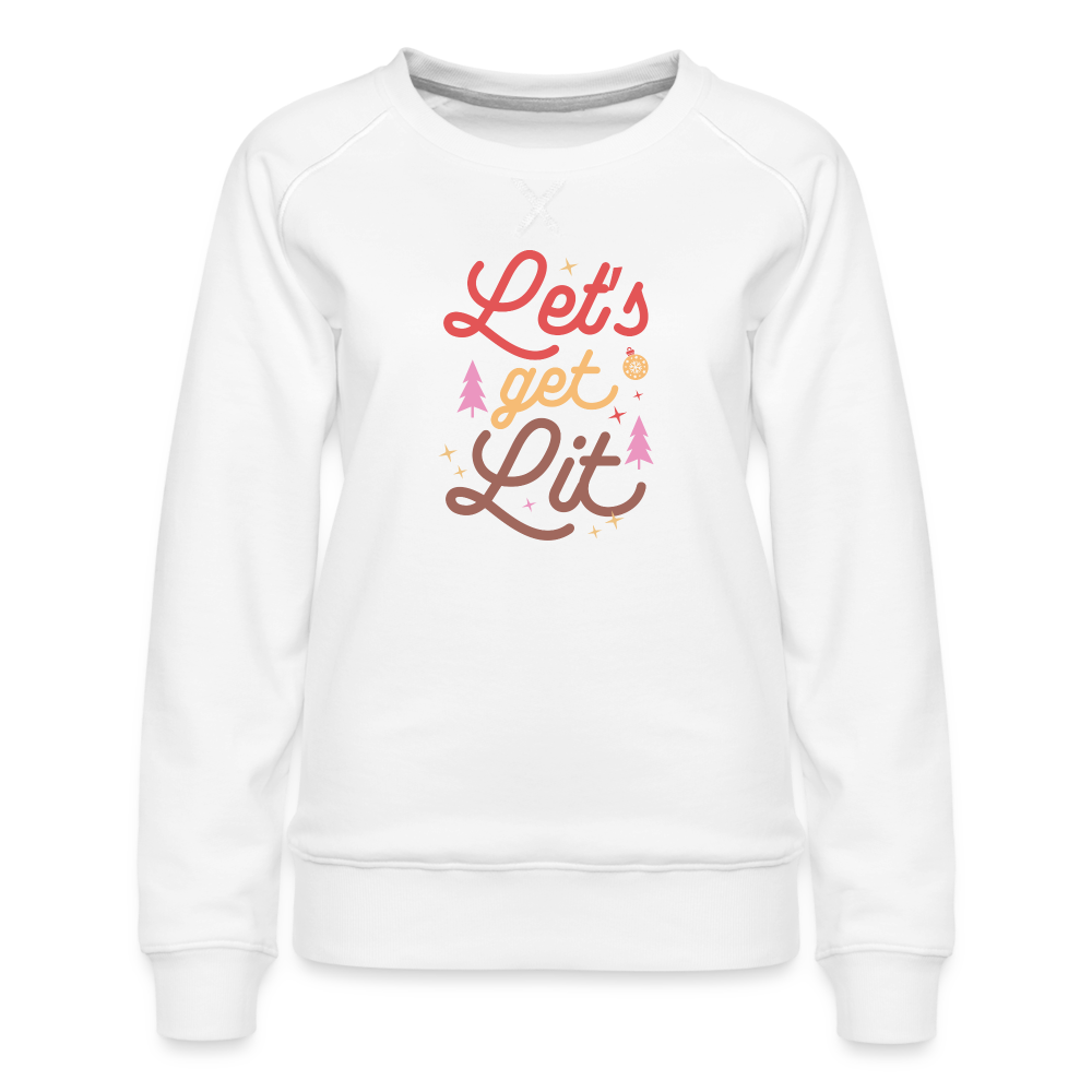 Let's Get Lit Holiday Sweatshirt - white