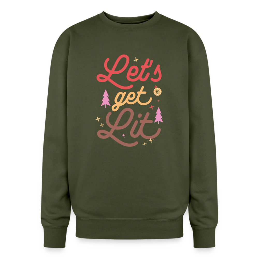 Let's Get Lit Oversized Sweatshirt - olive green