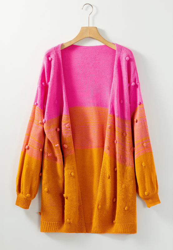 Rosewyn PomPom Color Block Cardigan