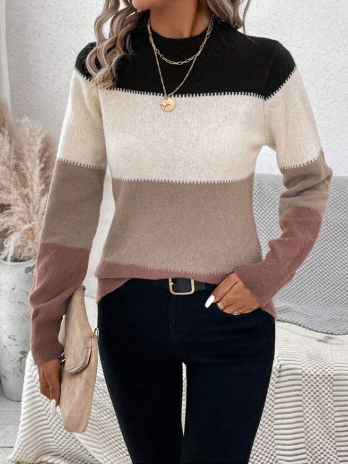 Hazelwood Color Block Sweater