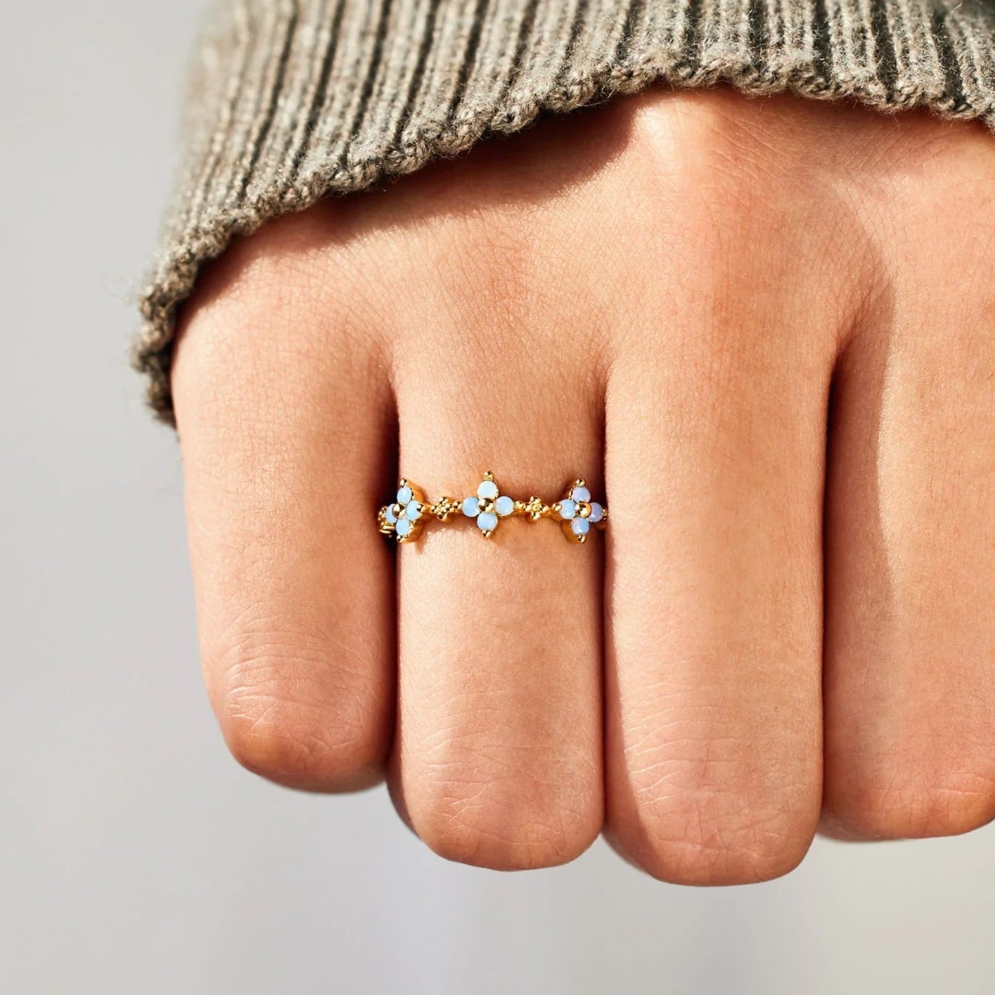 Delicate Blossom 18K Gold-Plated Ring