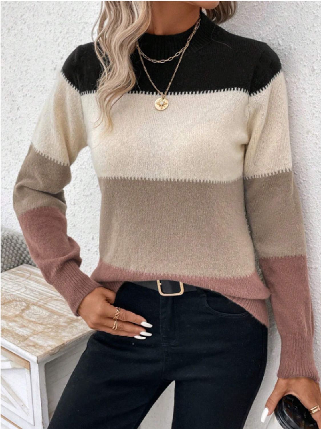 Hazelwood Color Block Sweater