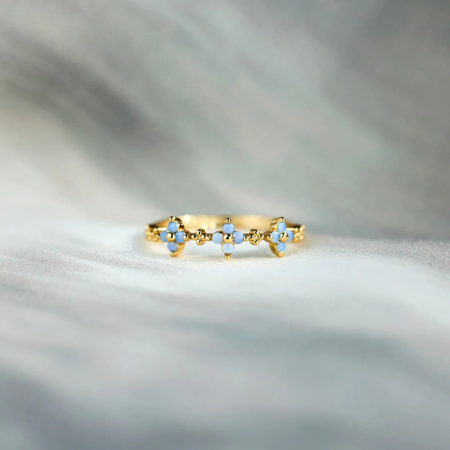 Delicate Blossom 18K Gold-Plated Ring