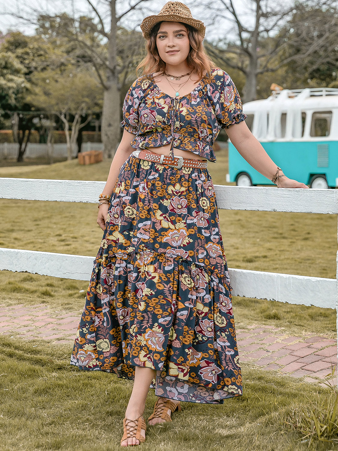 Flora Top & Skirt Set