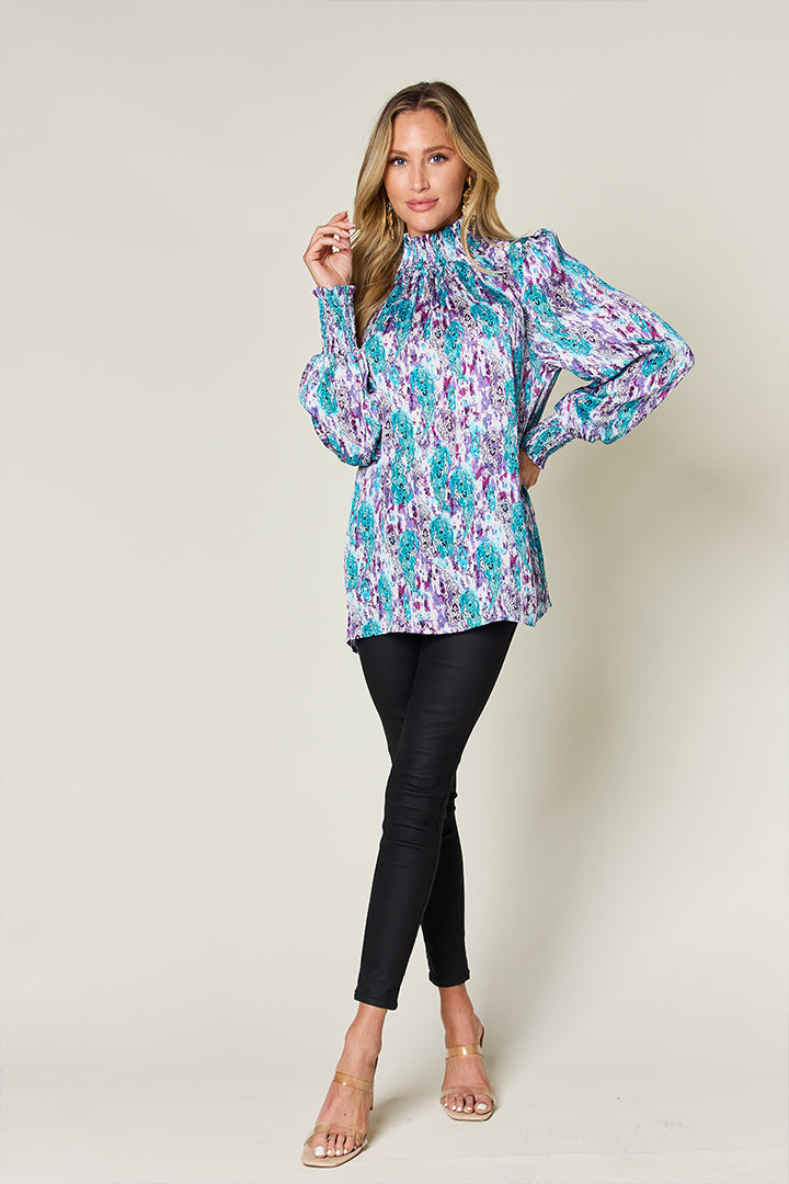 Calanthe Smocked Long Sleeve Blouse