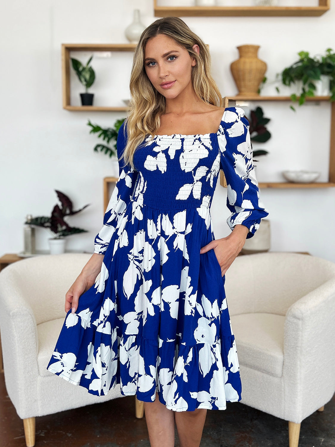 Isla Smocked Floral Dress