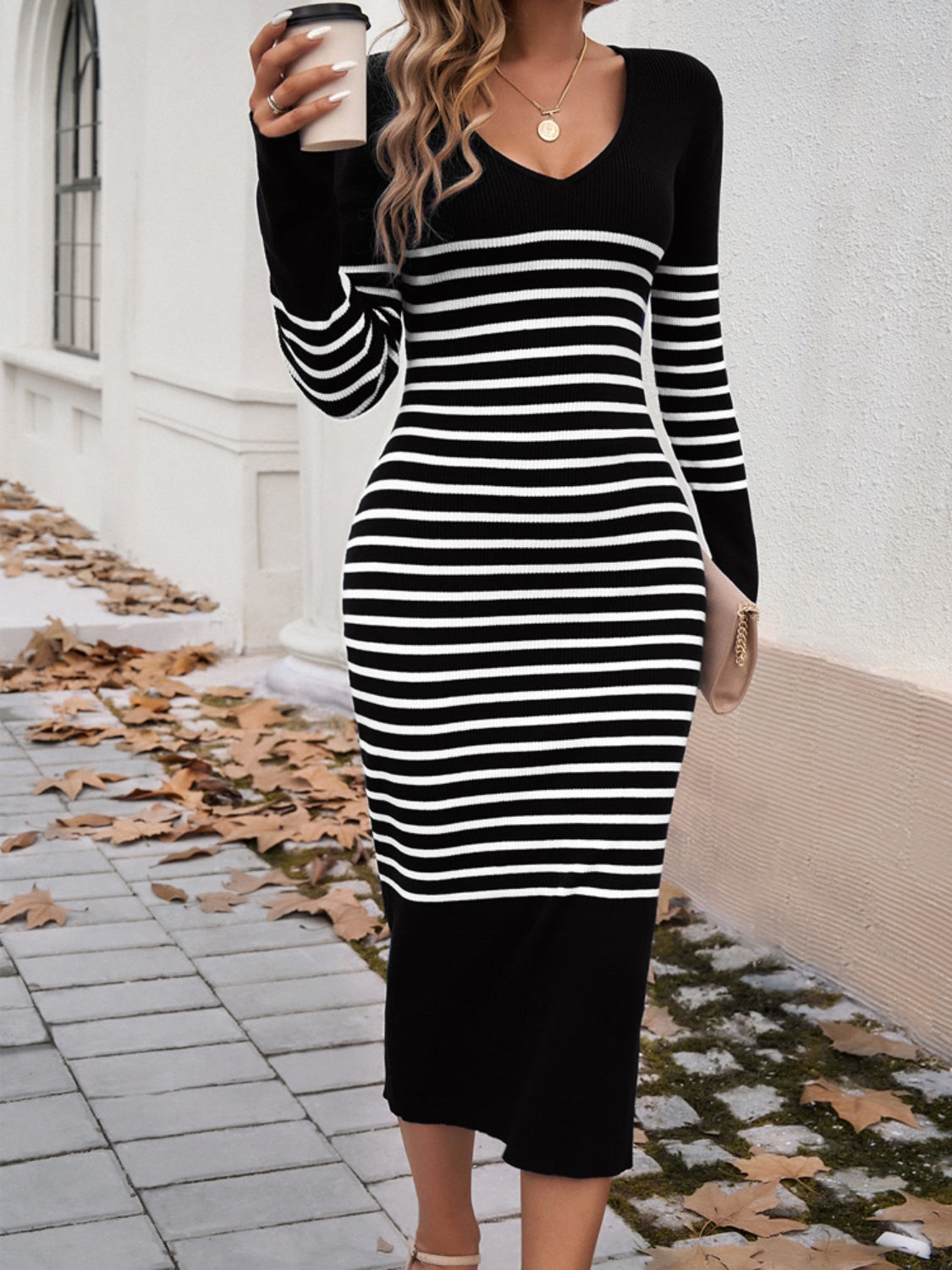 Julia Striped Sweater Dress