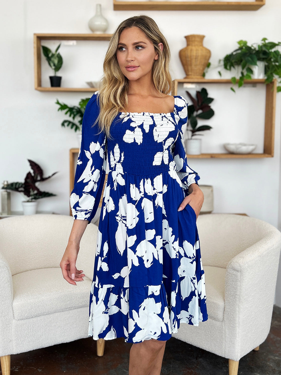Isla Smocked Floral Dress