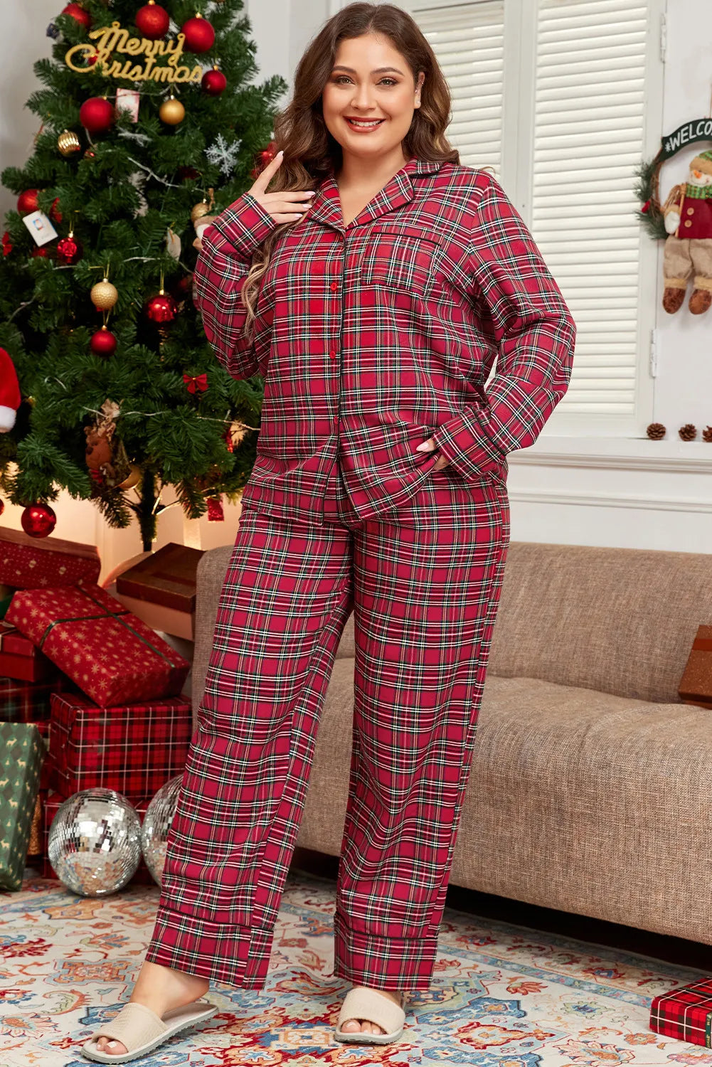 Elowen Plaid Lounge Set