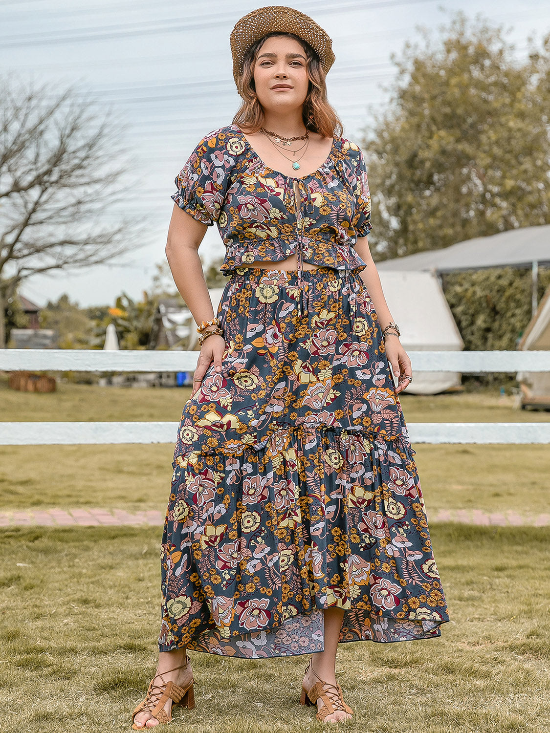Flora Top & Skirt Set