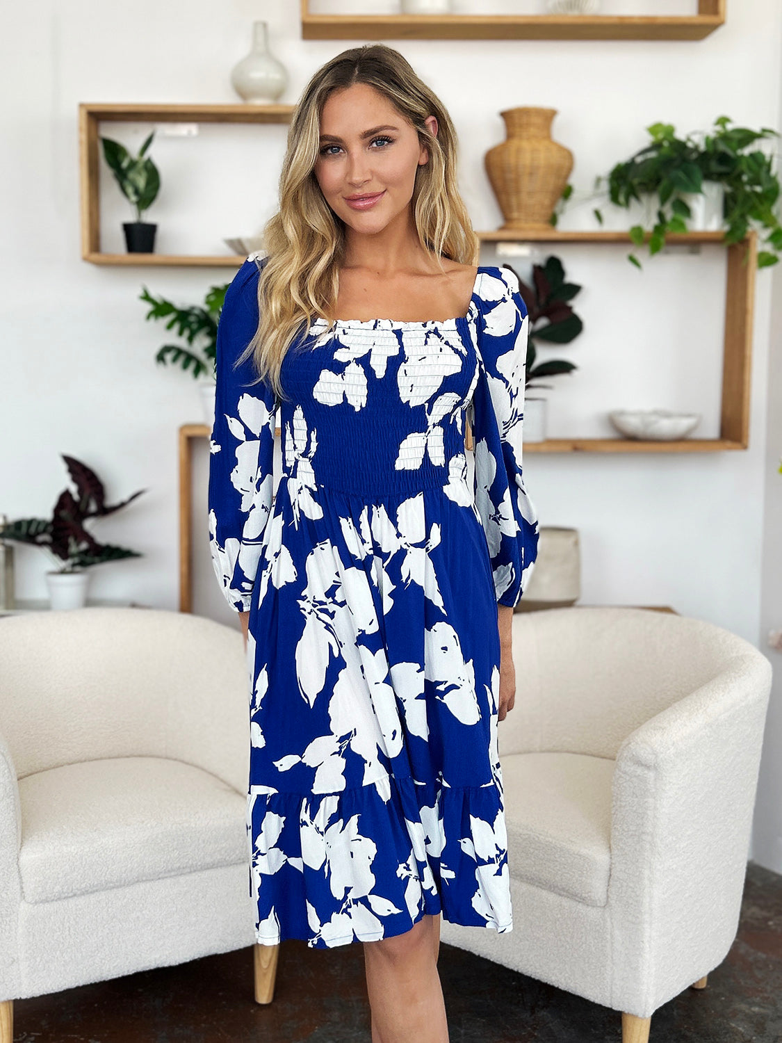 Isla Smocked Floral Dress