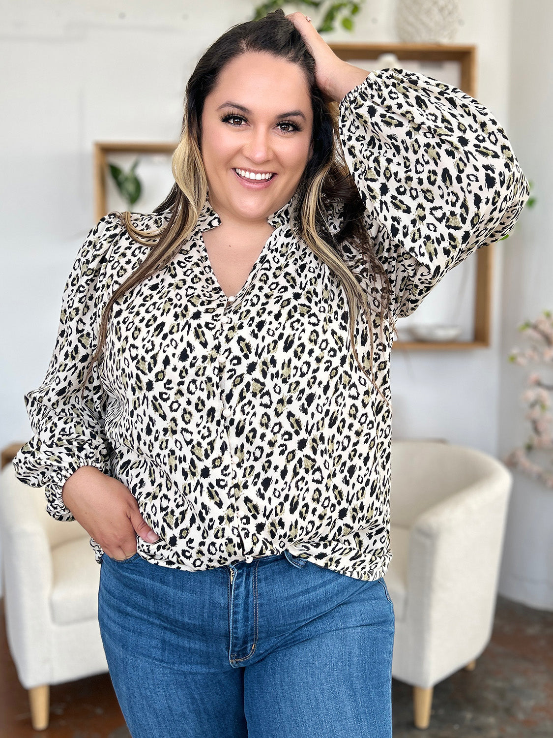 Serena Leopard Print Blouse