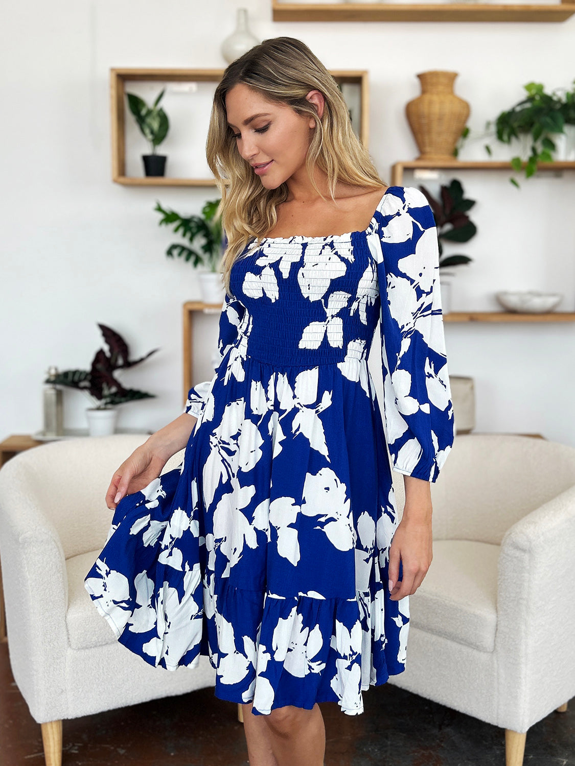 Isla Smocked Floral Dress
