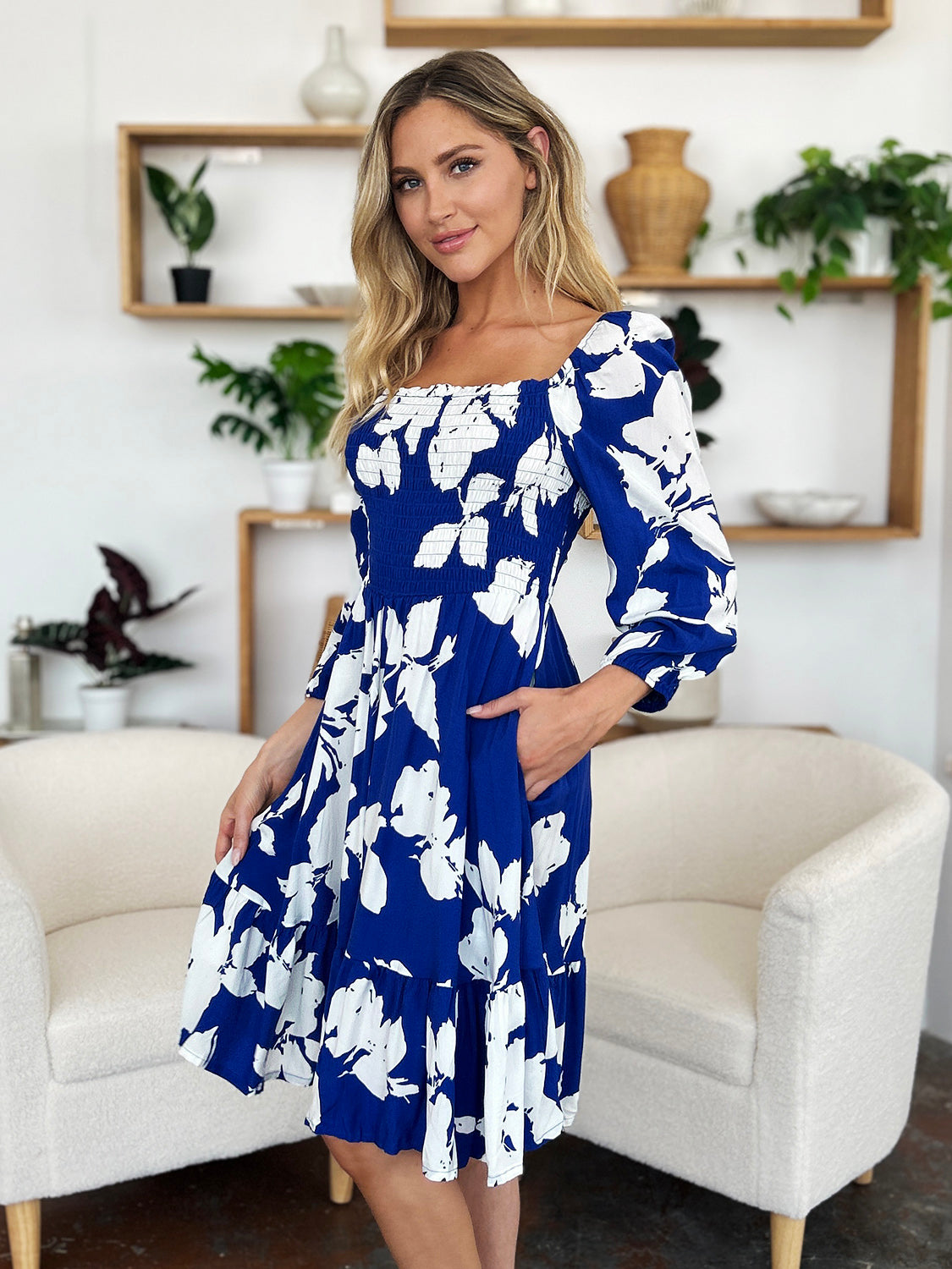 Isla Smocked Floral Dress