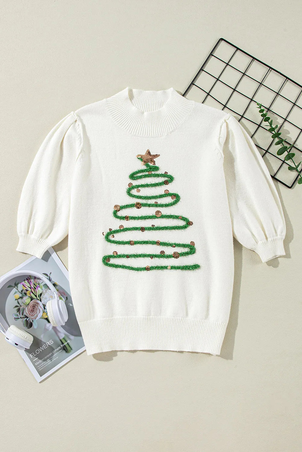 Tinsel Tree Sequin Sweater