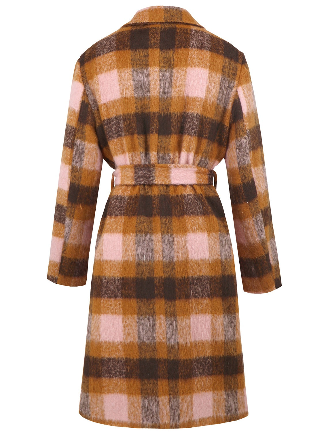 Fiorella Plaid Tie-Waist Coat