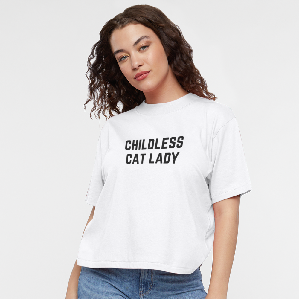 Childless Cat Lady Women's Boxy Tee - white