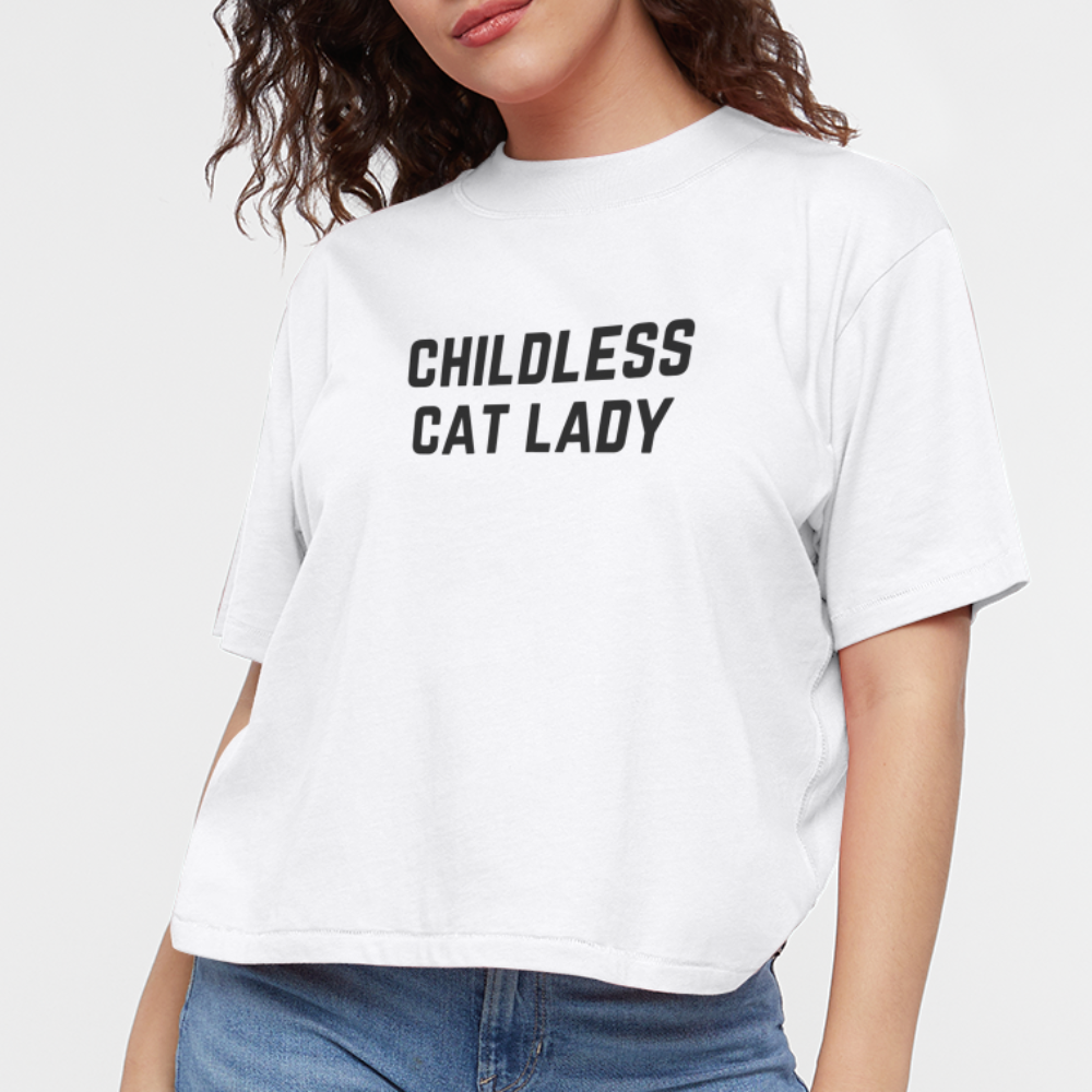 Childless Cat Lady Women's Boxy Tee - white