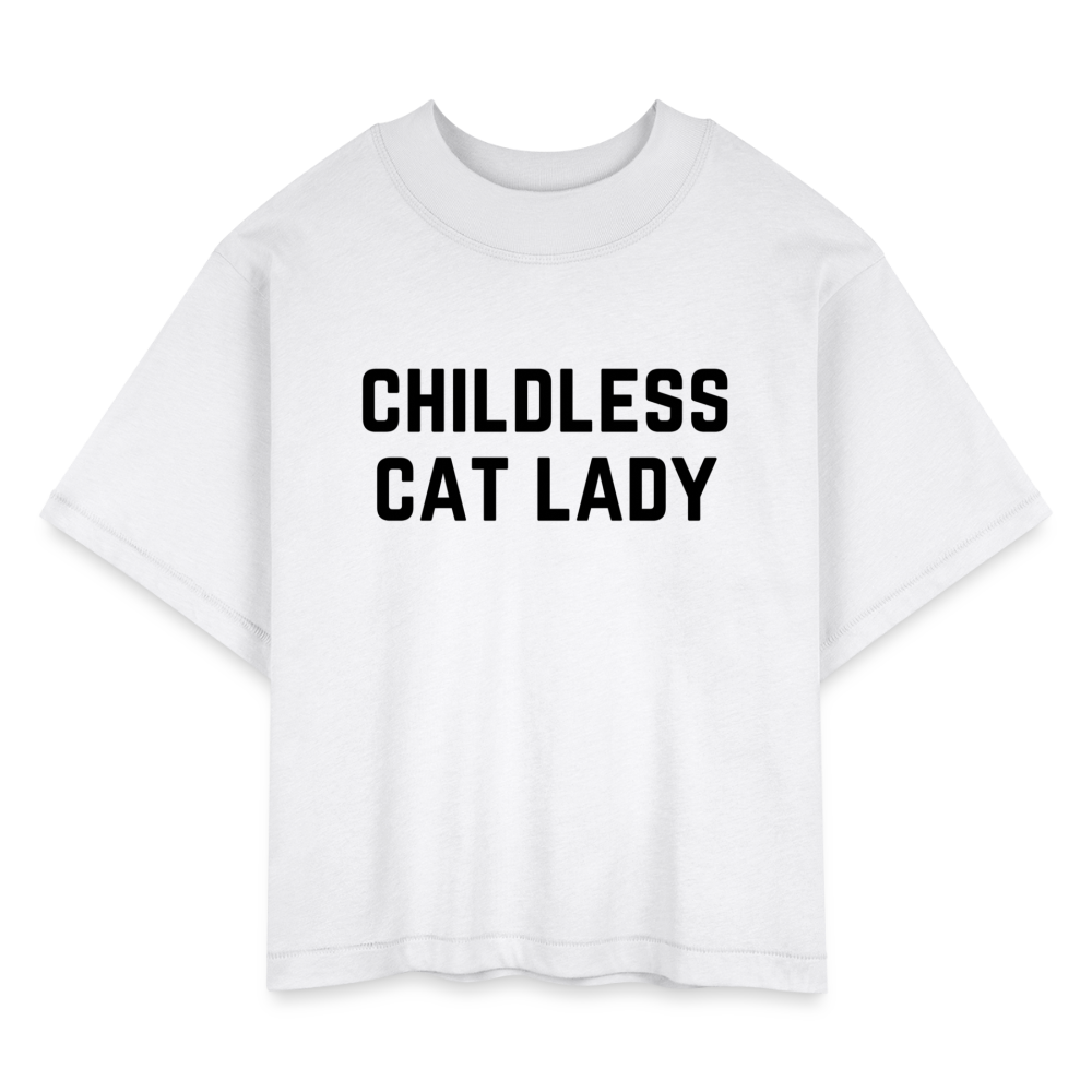 Childless Cat Lady Women's Boxy Tee - white