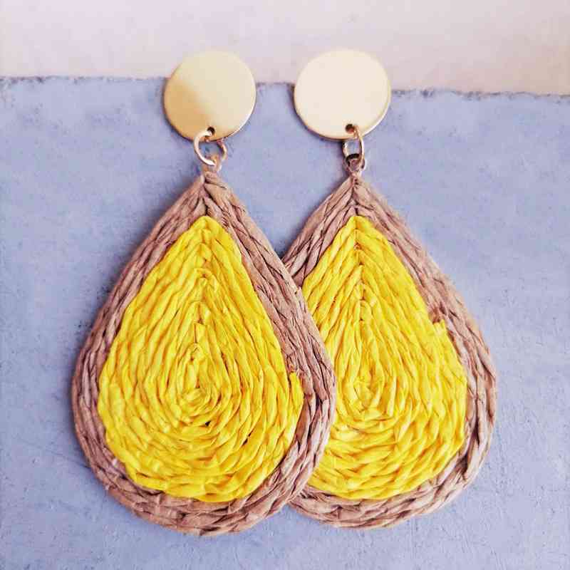 Cala Raffia Teardrop Earrings