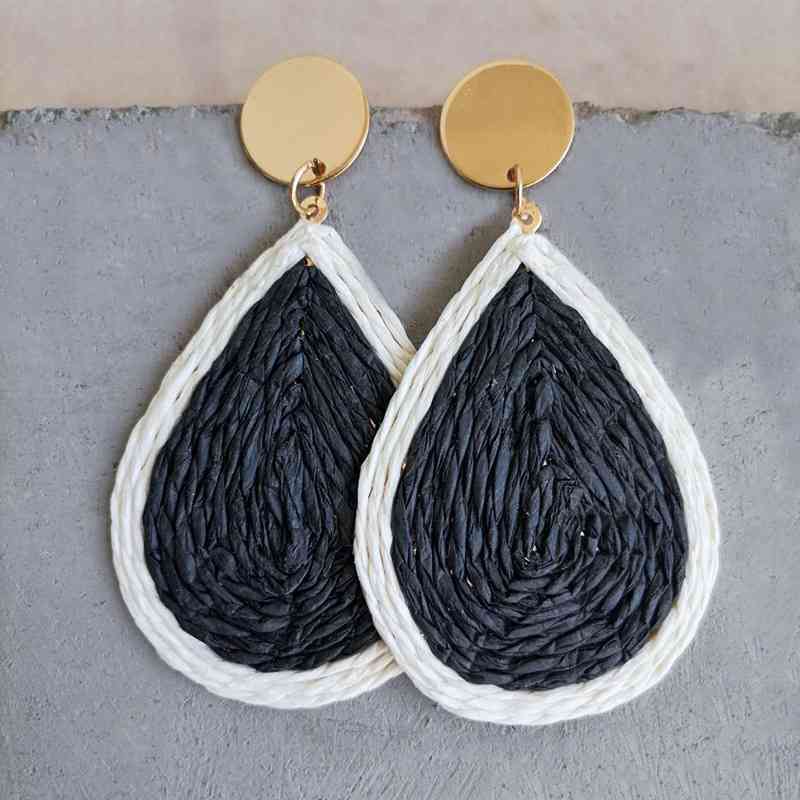 Cala Raffia Teardrop Earrings