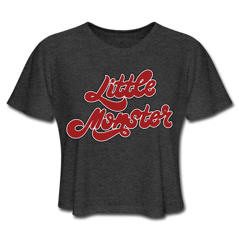 Little Monster Cropped Tee - deep heather
