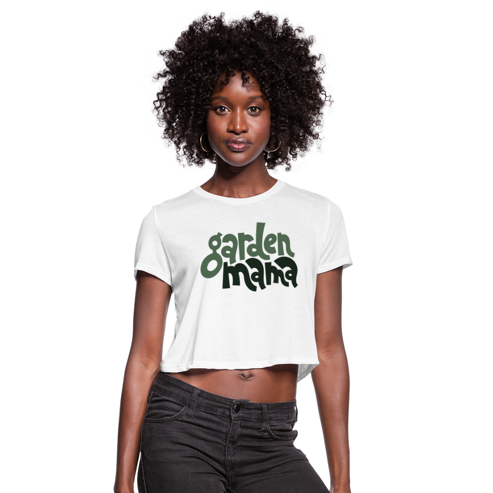 Garden Mama Women's Cropped T-Shirt - white
