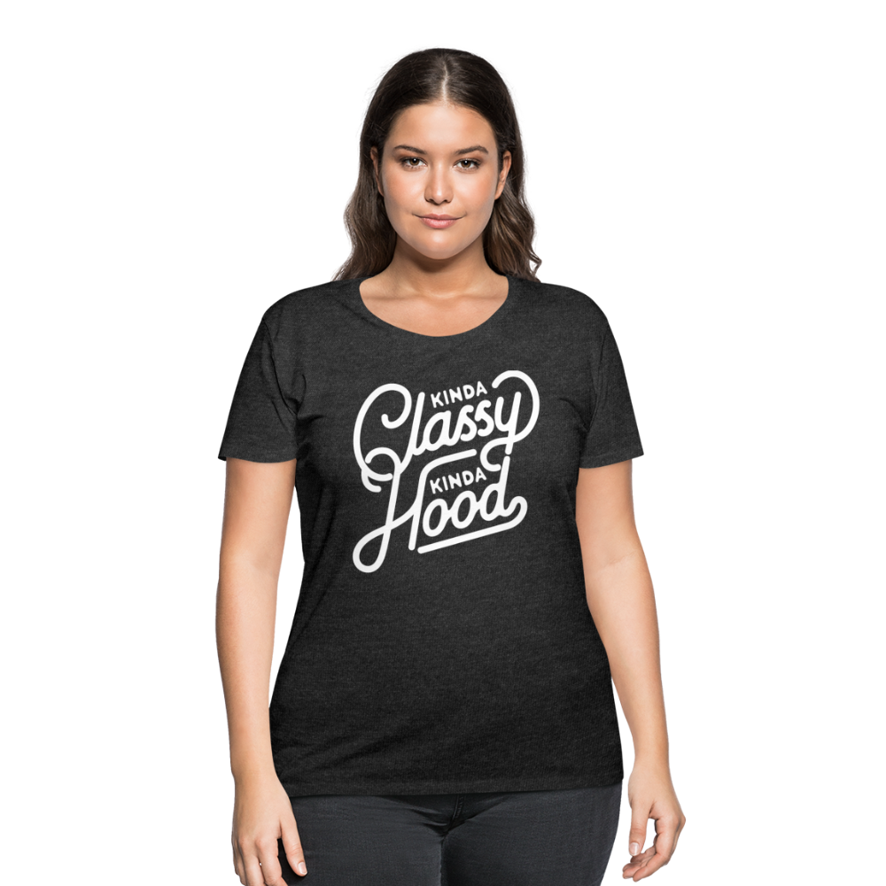 Kinda Classy Curvy Tee - deep heather