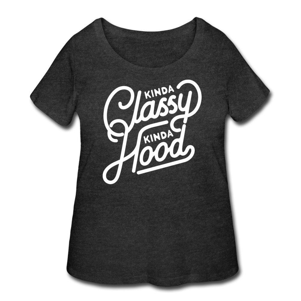 Kinda Classy Curvy Tee - deep heather