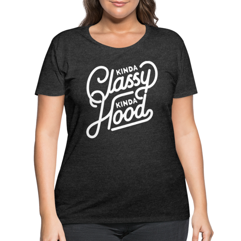 Kinda Classy Curvy Tee - deep heather