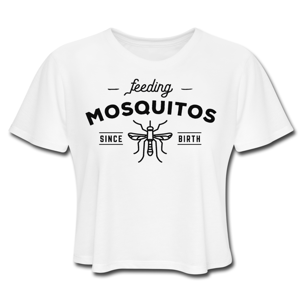 Feeding Mosquitos Cropped Tee - white