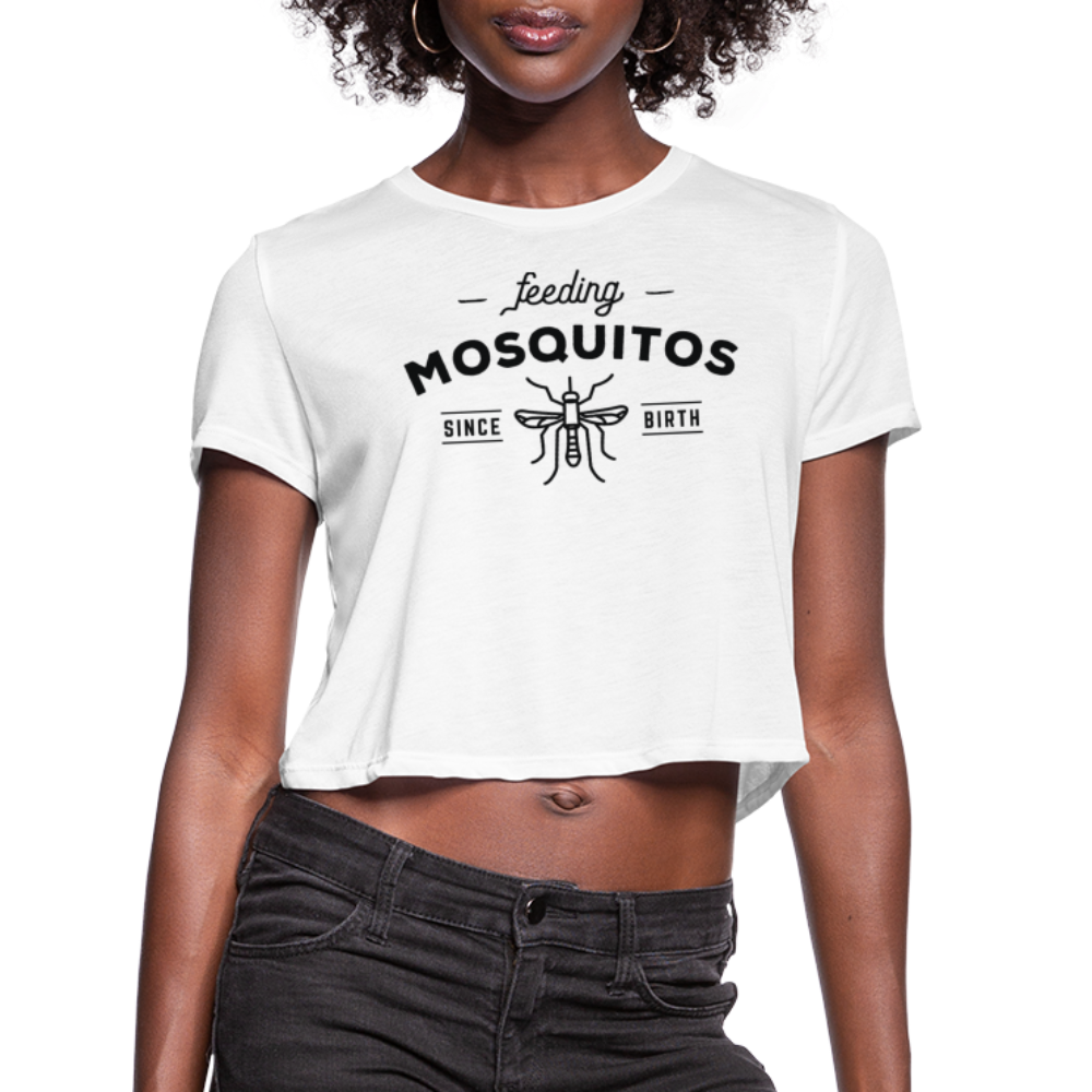 Feeding Mosquitos Cropped Tee - white