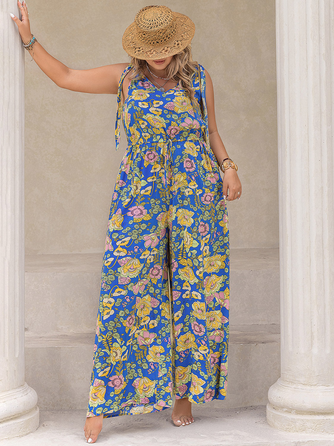 Aria Printed Wide-Leg Jumpsuit