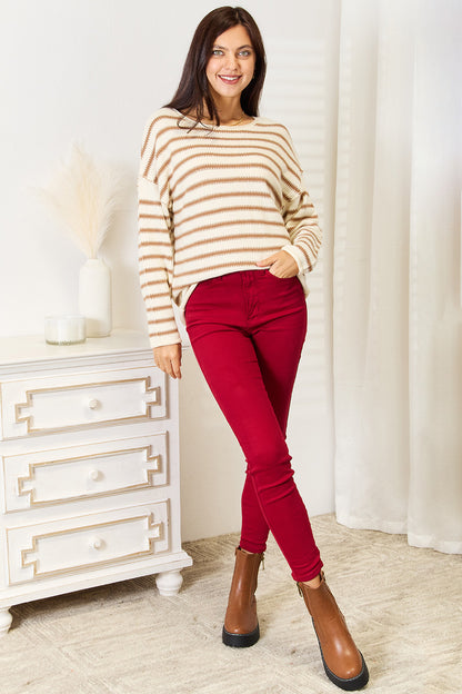 Marina Striped Boat Neck Sweater