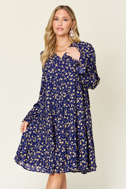 Midnight Blooms Tiered Dress