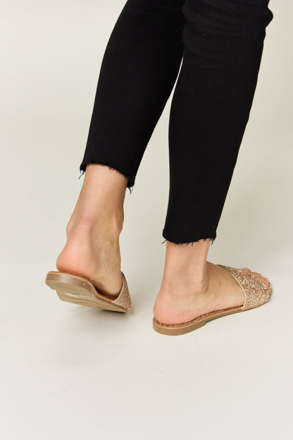 Aurora Rose Gold Flat Sandals