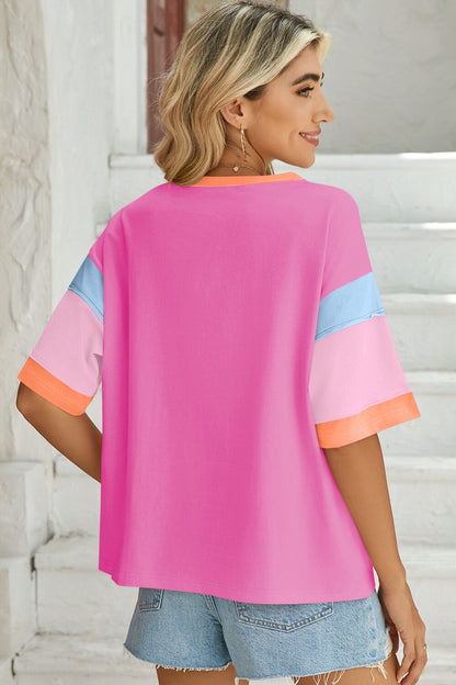 Calla Color Block Half-Sleeve Tee