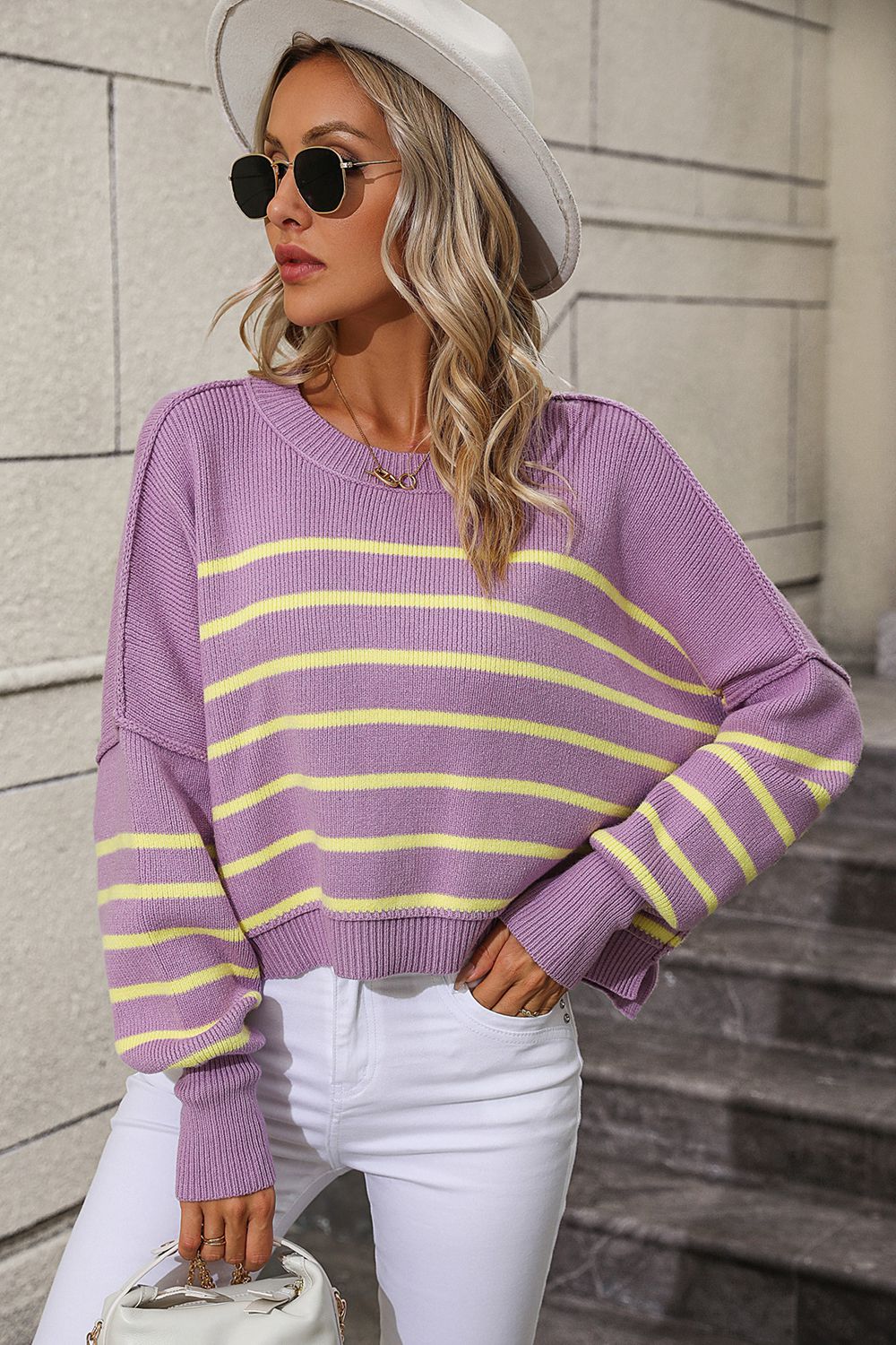 Delphine Striped Pullover Sweater