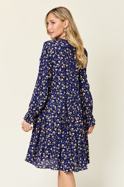 Midnight Blooms Tiered Dress