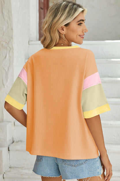 Calla Color Block Half-Sleeve Tee