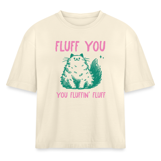 Fluff You Cropped Tee - ivory