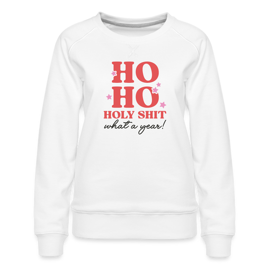 Ho Ho Ho Funny Sweatshirt - white