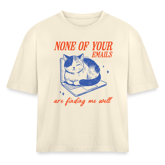 None of Your Emails Cropped Tee - ivory