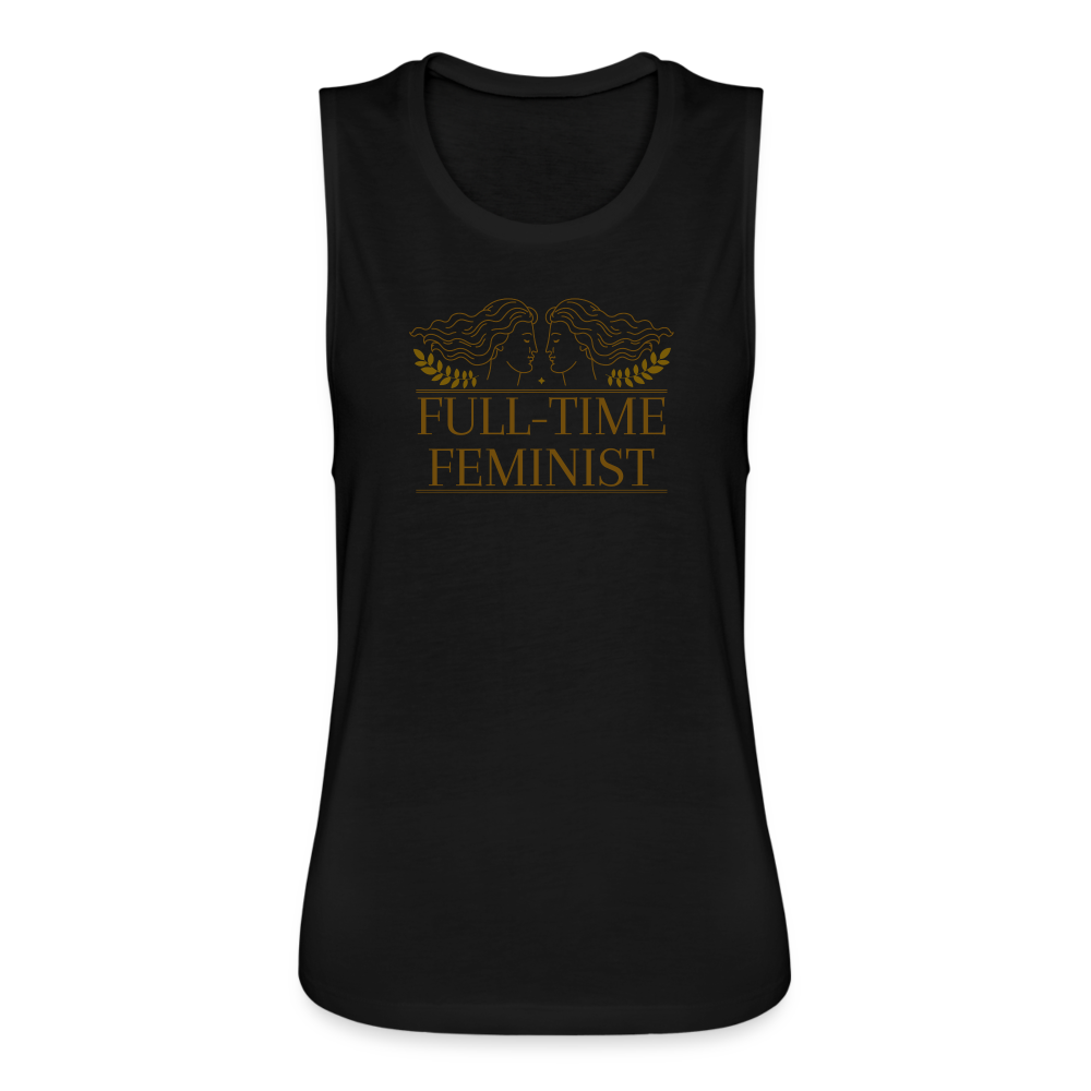 Full Time Feminist Muscle Tank - black