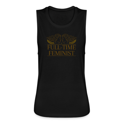 Full Time Feminist Muscle Tank - black