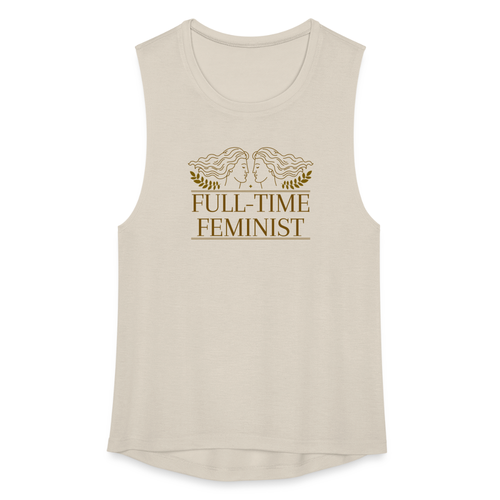 Full Time Feminist Muscle Tank - dust